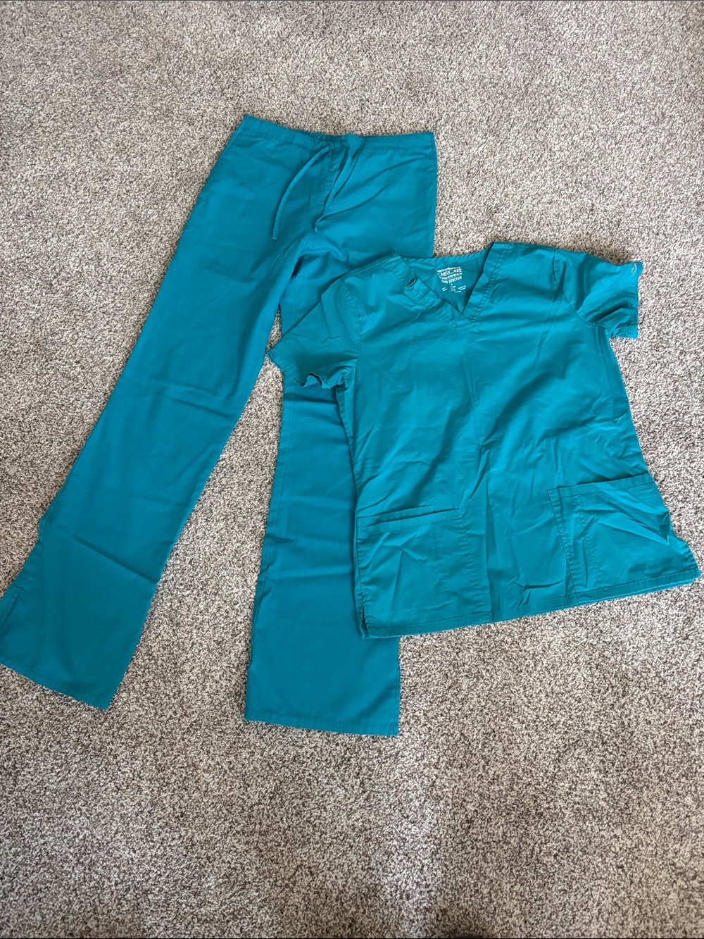 Cherokee Core Stretch Teal Scrub Top